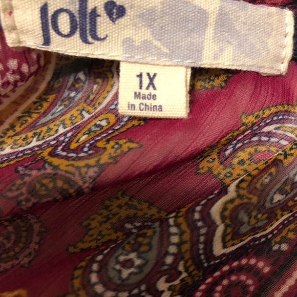 Burgundy floral kimono coverup - Picture 6 of 6